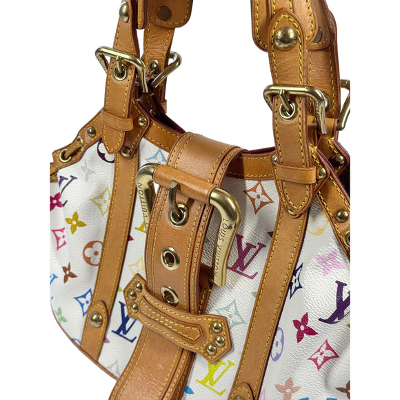 Louis Vuitton 2004 Takashi Murakami Blanc Multicolor Monogram Theda PM Handbag - Picture 5 of 10